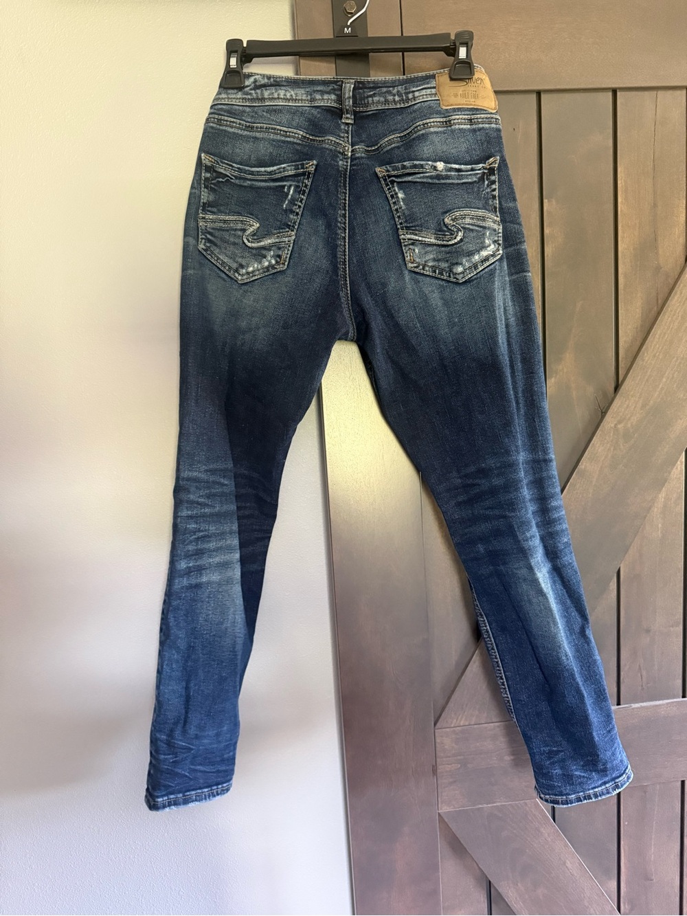 Silver Jeans Dark Blue Distressed Skinny Jeans - Picture 2 of 3